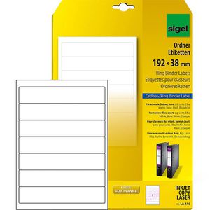 Rückenschilder Sigel LA 410, weiß