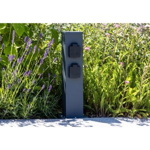 Produktbild für Gartensteckdose ChiliTec 23445, anthrazit, anschraubbar