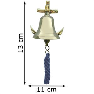 Produktbild für Schiffsglocke SEA-CLUB mit Anker 1510 Ø 7,5cm gold