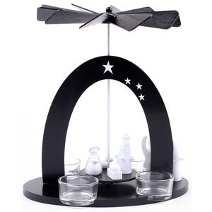 Produktbild für Weihnachtspyramide BRUBAKER modern schwarz / weiß