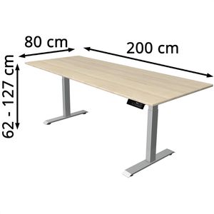 Produktbild für Schreibtisch Kerkmann Move 1 stable, ahorn / silber