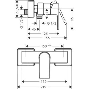 Produktbild für Duscharmatur hansgrohe Vernis Shape, 71650000, verchromt