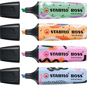 Textmarker Stabilo Boss Original Pastel, 4 Stück