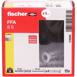Produktbild für Schrauben-Dübel-Set Fischer 578988, Porenbetondübel FFA 8 S
