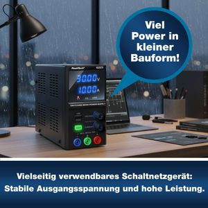 Produktbild für Labornetzteil PeakTech P 6223, mit LED-Display und USB-A