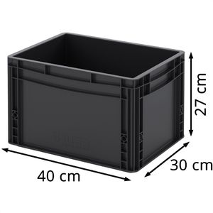 Produktbild für Eurobox AUER ESD EG 43/27 HG, schwarz, 26 Liter
