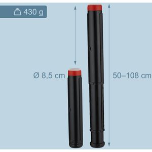 Produktbild für Zeichenrollenköcher Relaxdays mit Tragegurt, schwarz/rot