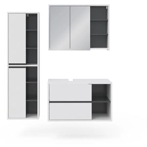 Badmöbel-Set Vicco Viola, weiß, 3-teilig