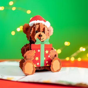 Produktbild für Weihnachtskarte papercrush 3D Weihnachtsteddy