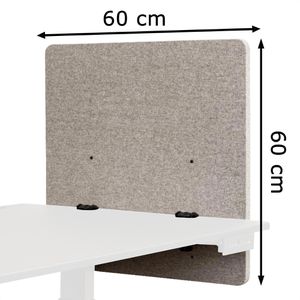 Produktbild für Tischtrennwand Luxor RCLM-SP-MG, grau