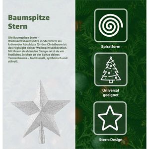 Produktbild für Christbaumspitze TK-Gruppe 98408, glitzernd, silber