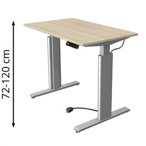 Produktbild für Schreibtisch Kerkmann Move 3 Tube, ahorn / silber