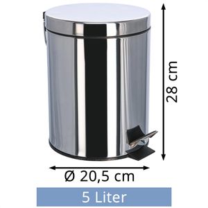 Produktbild für Mülleimer MSV 100438, silber glänzend