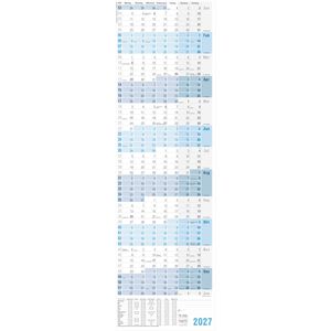 Plakatkalender Häfft 11438-2, Blau gefalzt, Jahr 2027