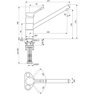 Produktbild für Küchenarmatur Ideal-Standard Ceralook, chrom