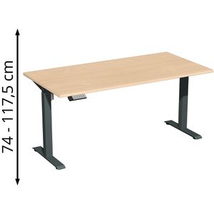 Produktbild für Schreibtisch Geramöbel Elevate Home, buche / anthrazit