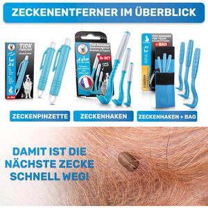 Produktbild für Zeckenhaken BluePet Tick Remover Premium, blau, 3er Set