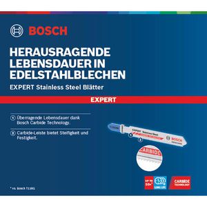 Produktbild für Stichsägeblätter Bosch Expert Stainless Steel T 118 EHM