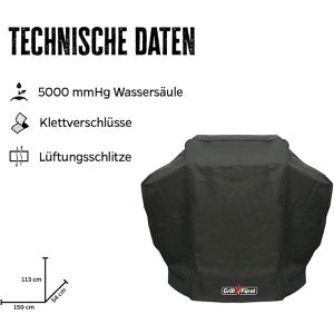 Produktbild für Grillabdeckung Grillfürst 20-027, aus Gewebematerial, schwarz