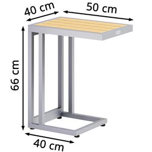Produktbild für Beistelltisch CASARIA 109681, braun, aus Kunststoff / Metall