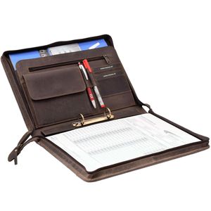 Produktbild für Schreibmappe Menzo MB55, Echt Leder, marone, A4