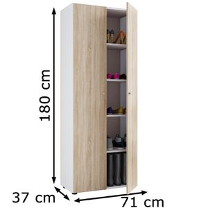 Produktbild für Schuhschrank VCM Vandol l, weiß / sonoma eiche