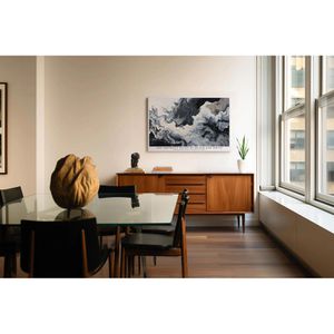 Produktbild für Wandbild Sinus-Art Waves of Black and White