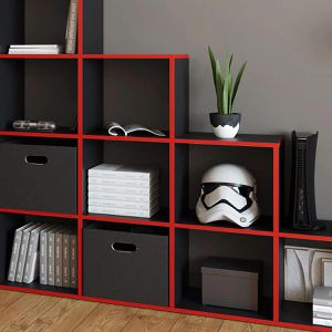 Produktbild für Bücherregal Vicco 84102, schwarz / rot