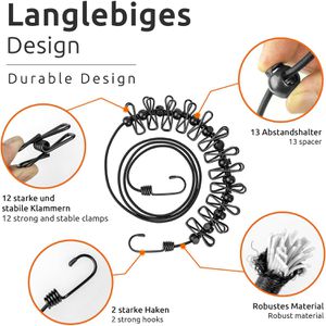 Produktbild für Wäscheleine ECENCE Reisewäscheleine, 13010302