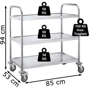 Produktbild für Servierwagen Böttcher-AG silber, aus Edelstahl