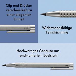 Produktbild für Druckbleistift Lamy logo 106 brushed, silber, Edelstahl