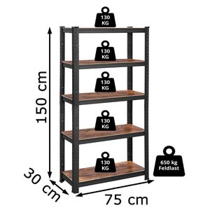 Produktbild für Schwerlastregal Songmics 5 Holzböden