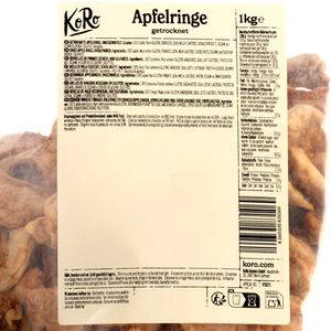 Produktbild für Trockenfrüchte KoRo Apfelringe, ungeschwefelt