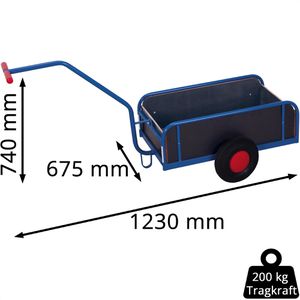 Produktbild für Handwagen VARIOfit zu-1280, mit 4 Bordwänden