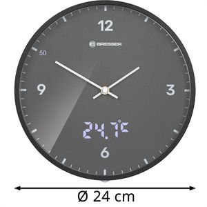 Produktbild für Wanduhr Bresser MyTime LEDsec, Kunststoff, analog, Funkuhr