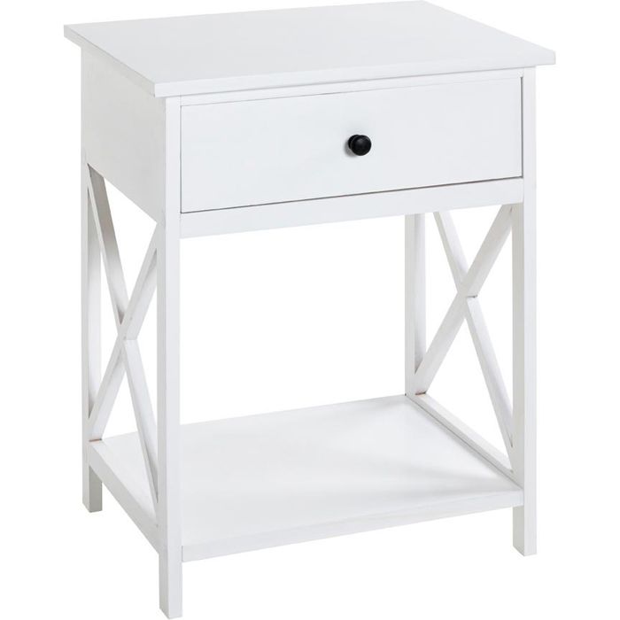 Haku-Möbel Beistelltisch 23362, Madrid, weiß, aus Holz, 46 x 60 x 35cm,  rechteckig – Böttcher AG