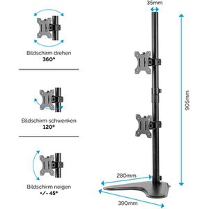 Produktbild für Monitorhalterung Fellowes Seasa, VESA 75x75 &amp; 100x100 mm
