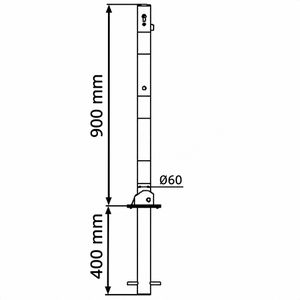 Produktbild für Absperrpfosten Schake 460UZHB+1, 1 Öse, rot/weiß, aus Metall