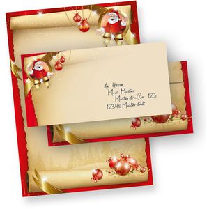 Weihnachtsbriefpapier tatmotive Santa Claus, Set