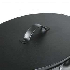 Produktbild für Ascheeimer Kamino-Flam 333251, schwarz, mit Holzgriff &amp; Deckel