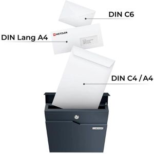 Produktbild für Briefkasten Metzler Hoffmann, dunkelgrau, aus Stahl