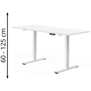 Schreibtisch FlexiSpot E5W, weiß / weiß