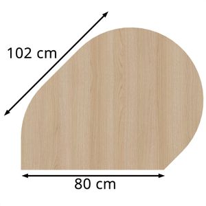 Produktbild für Anbautisch Hammerbacher LA81, eiche / silber