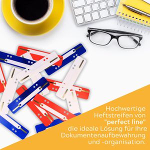 Produktbild für Heftstreifen perfect-line 34 x 150mm, farbig sortiert