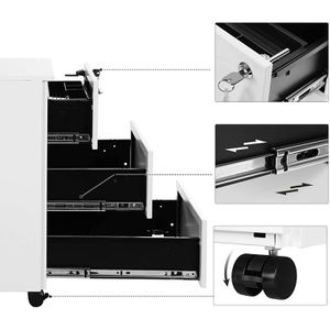 Produktbild für Rollcontainer Songmics OFC63WT, aus Metall, weiß