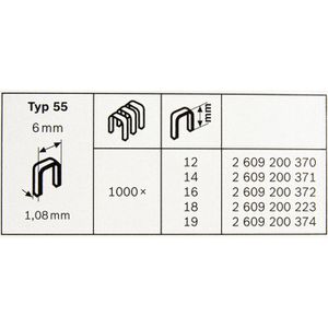 Produktbild für Tackerklammern Bosch 55/19, 1609200373, 19mm