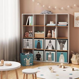 Produktbild für Bücherregal Vicco Karree, weiß / eiche