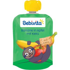 Produktbild für Fruchtpüree Bebivita Banane in Apfel mit Keks, 70% Frucht
