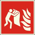 Hinweisschild Abtec ISO 7010 F016 Kunststoff 15 x 15 cm, nachleuchtend, Feuerlöschdecke