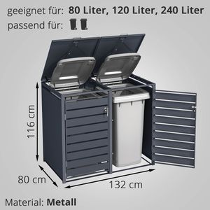 Produktbild für Mülltonnenbox Phoenix GB2213AAK, Metall